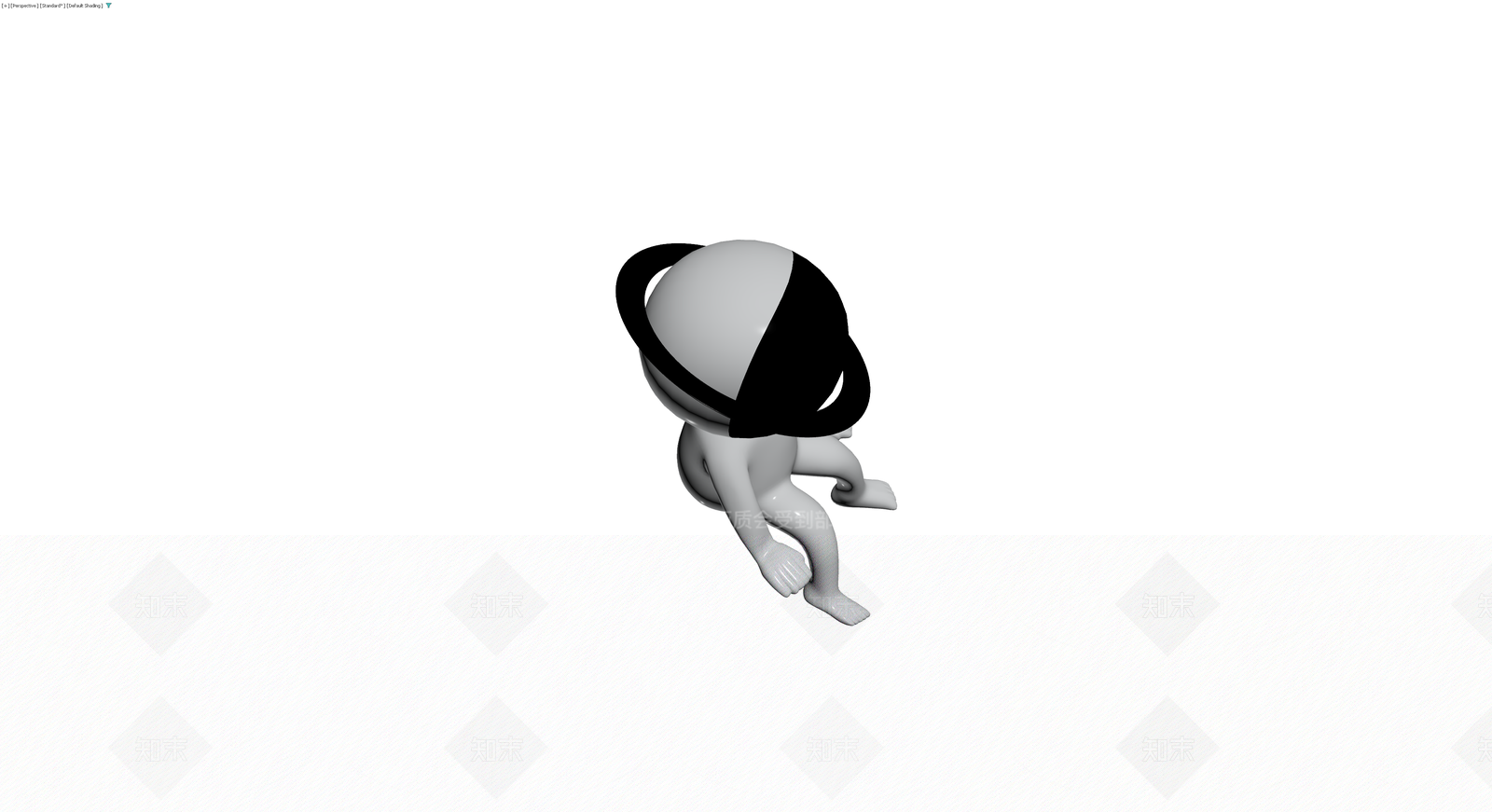 黑头灰身卡通人偶3D模型下载【ID:1230182279】