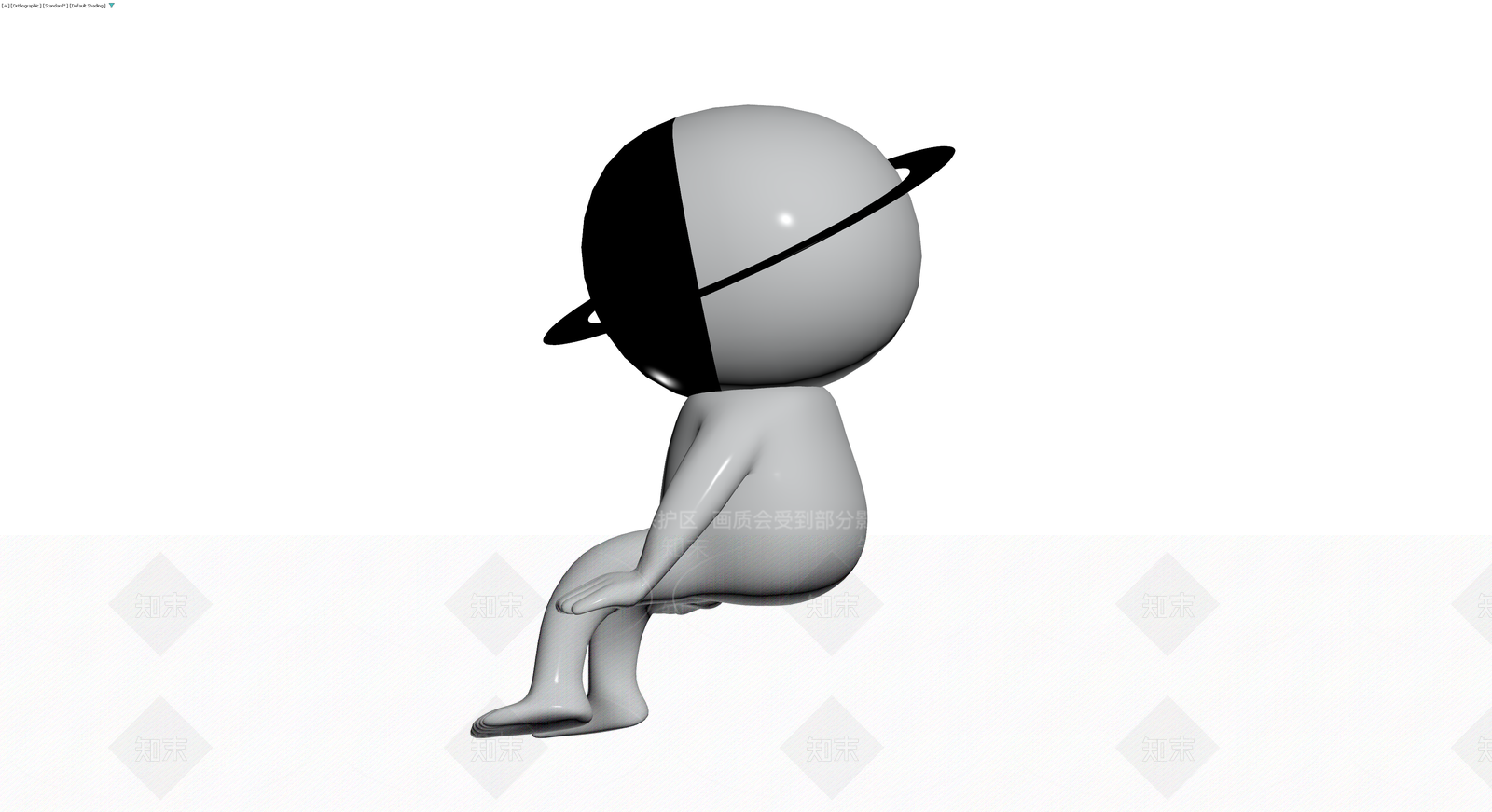 黑头灰身卡通人偶3D模型下载【ID:1230182279】