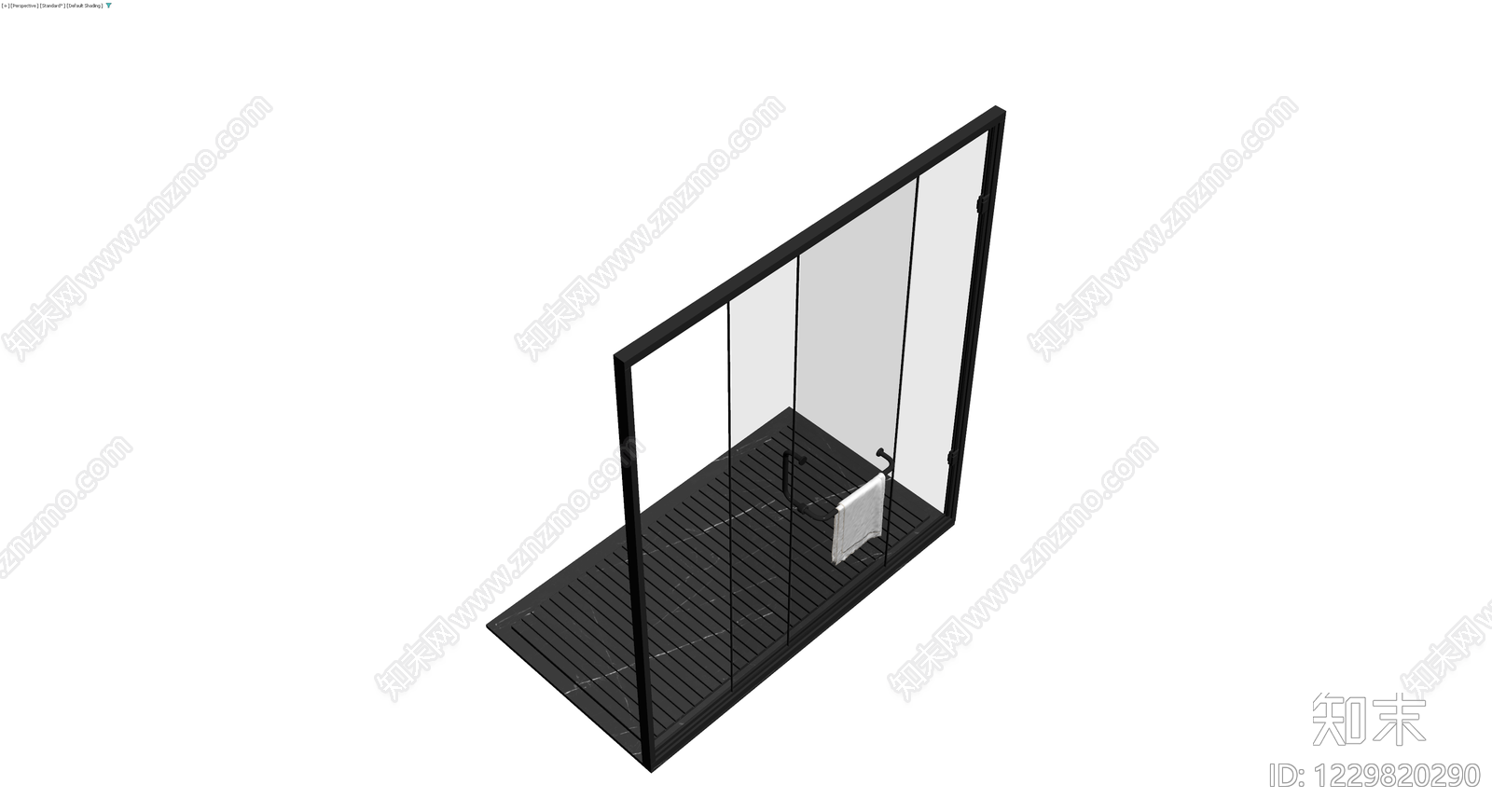 黑框玻璃淋浴房3D模型下载【ID:1229820290】
