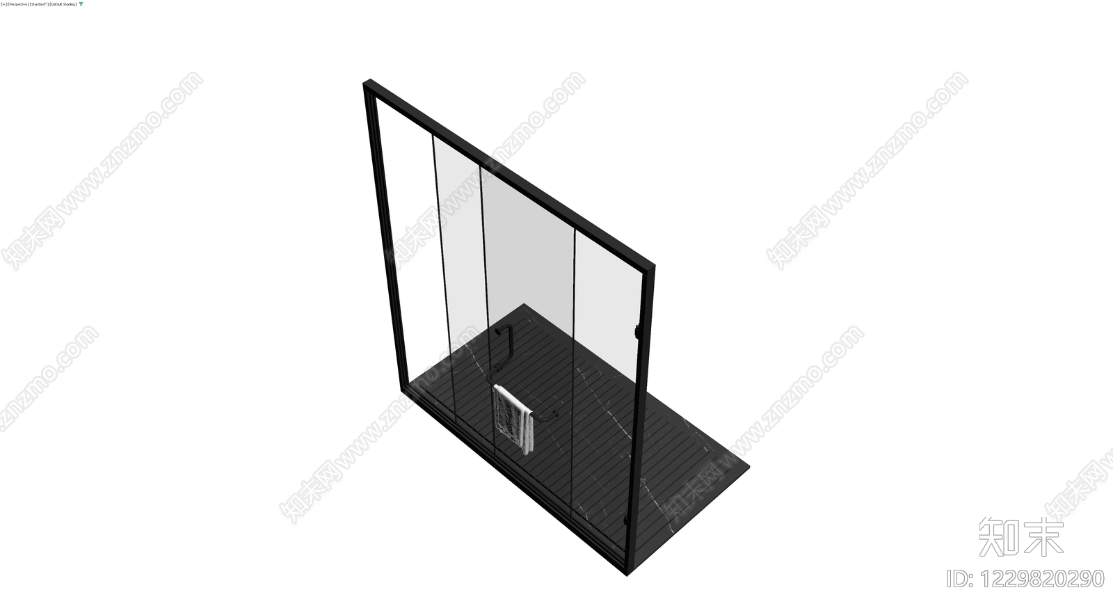 黑框玻璃淋浴房3D模型下载【ID:1229820290】