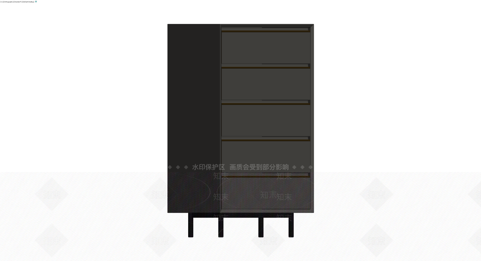 黑色五斗柜模型3D模型下载【ID:1230185043】
