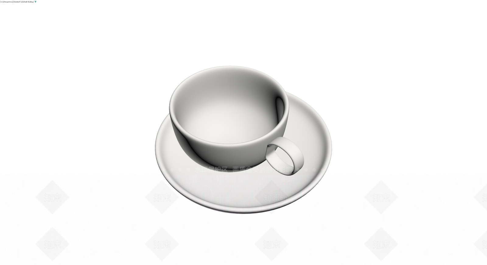白瓷茶杯茶托组合3D模型下载【ID:1229635840】