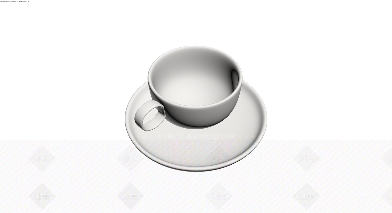 白瓷茶杯茶托组合3D模型下载【ID:1229635840】
