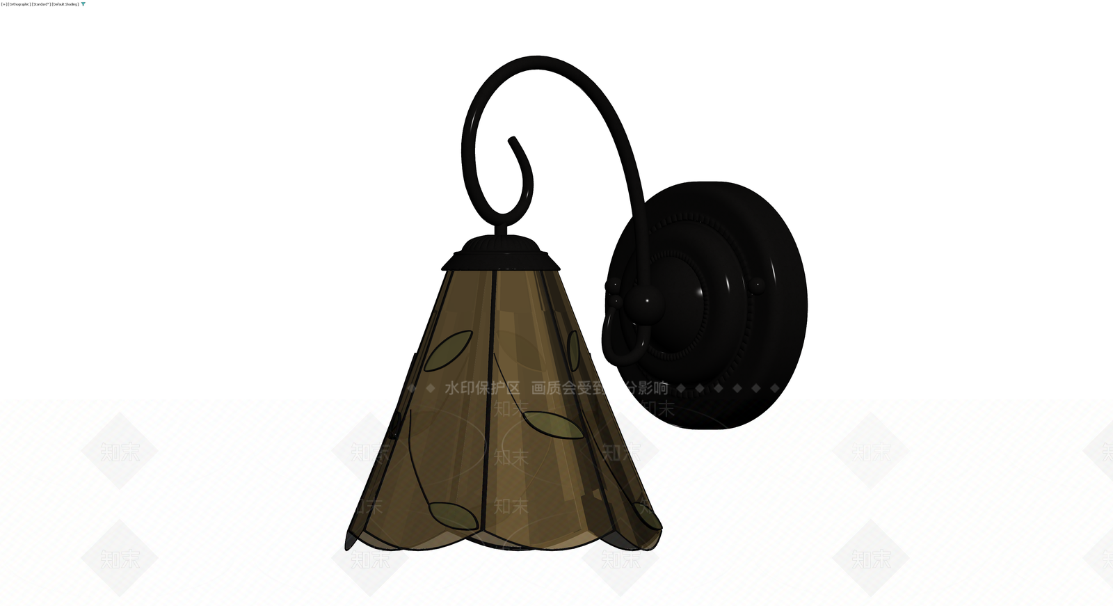 美式复古叶纹壁灯3D模型下载【ID:1230673329】