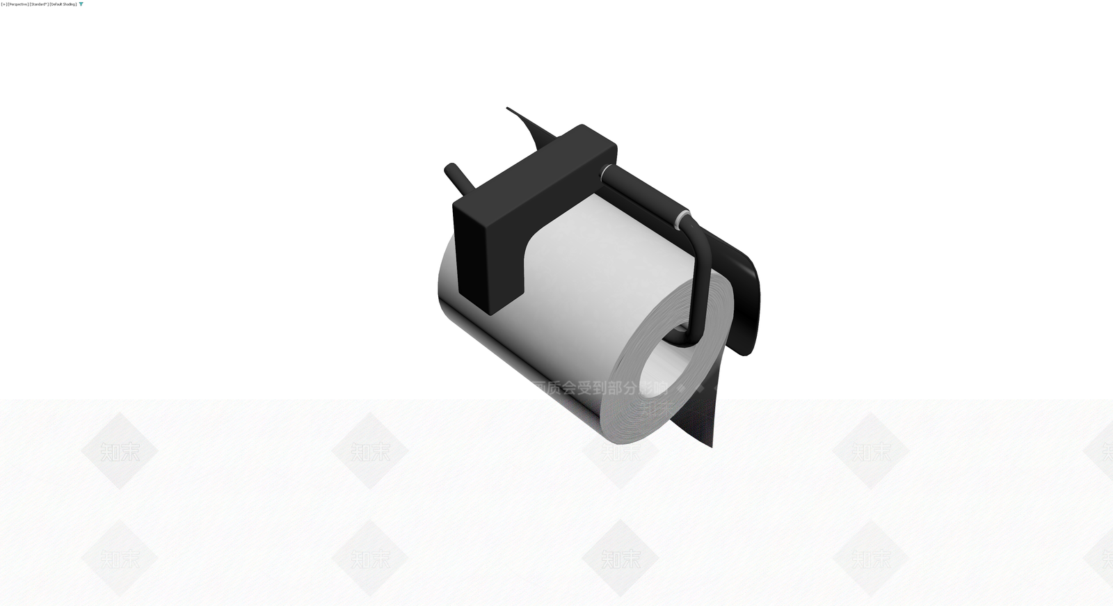 黑色现代挂壁式卷纸架3D模型下载【ID:1230358581】