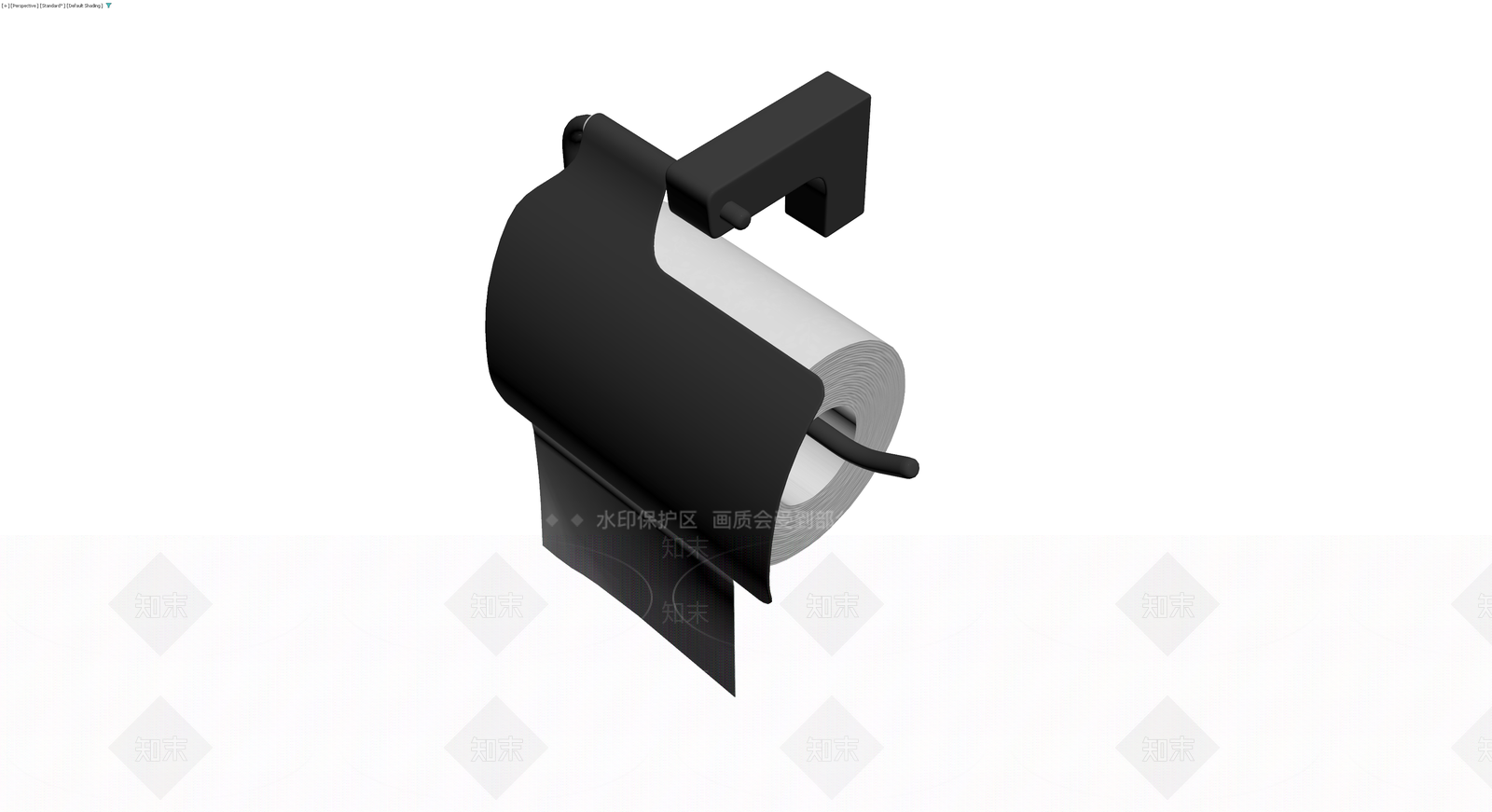 黑色现代挂壁式卷纸架3D模型下载【ID:1230358581】
