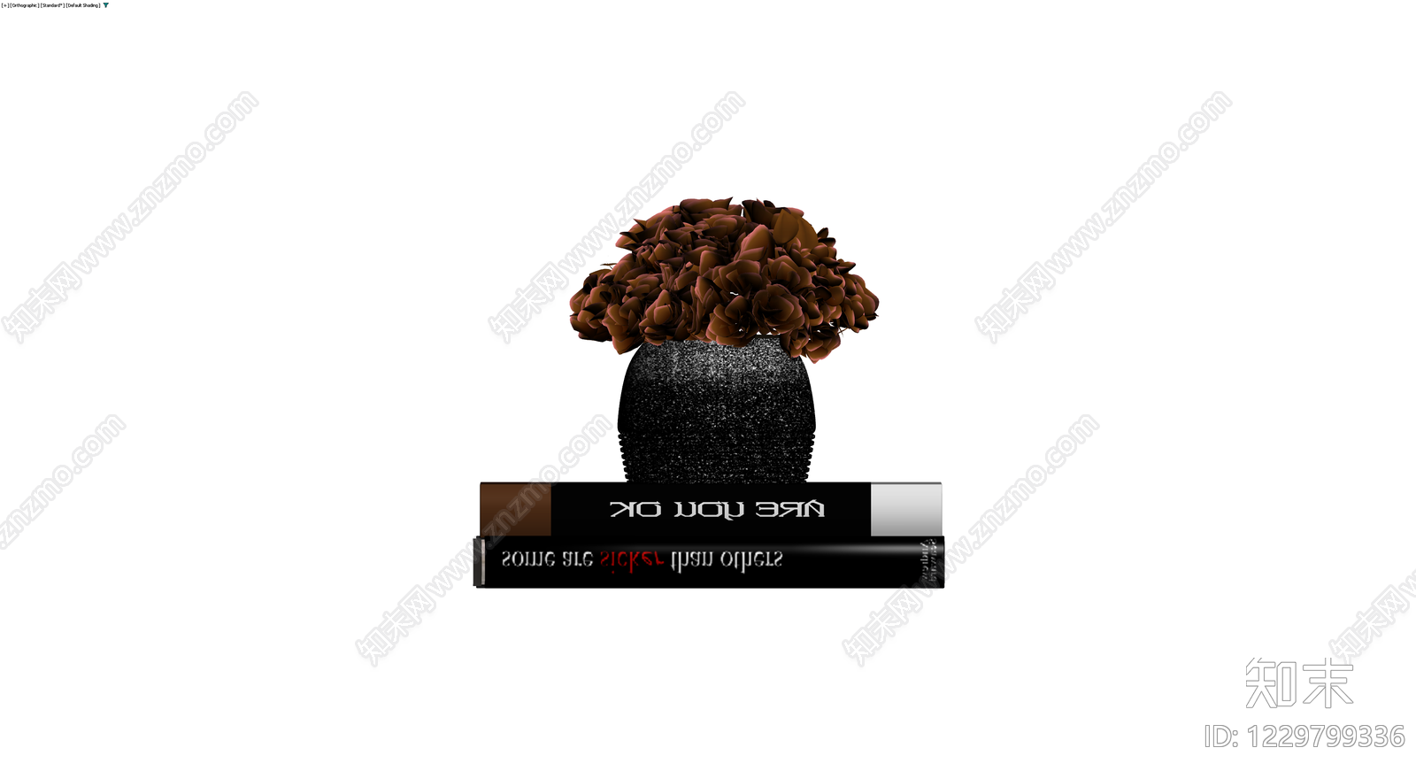 书籍组合与盆栽摆件3D模型下载【ID:1229799336】