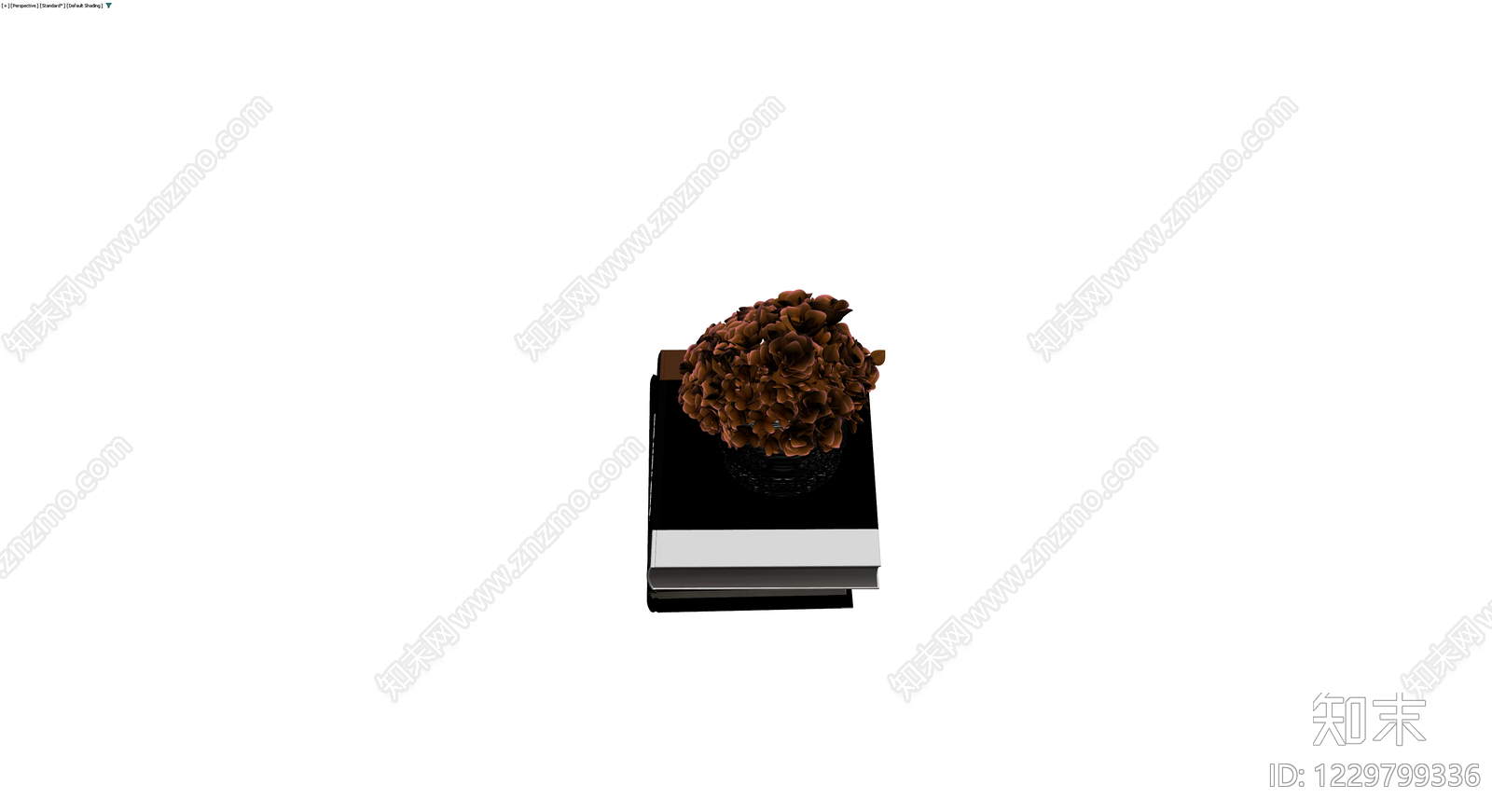 书籍组合与盆栽摆件3D模型下载【ID:1229799336】