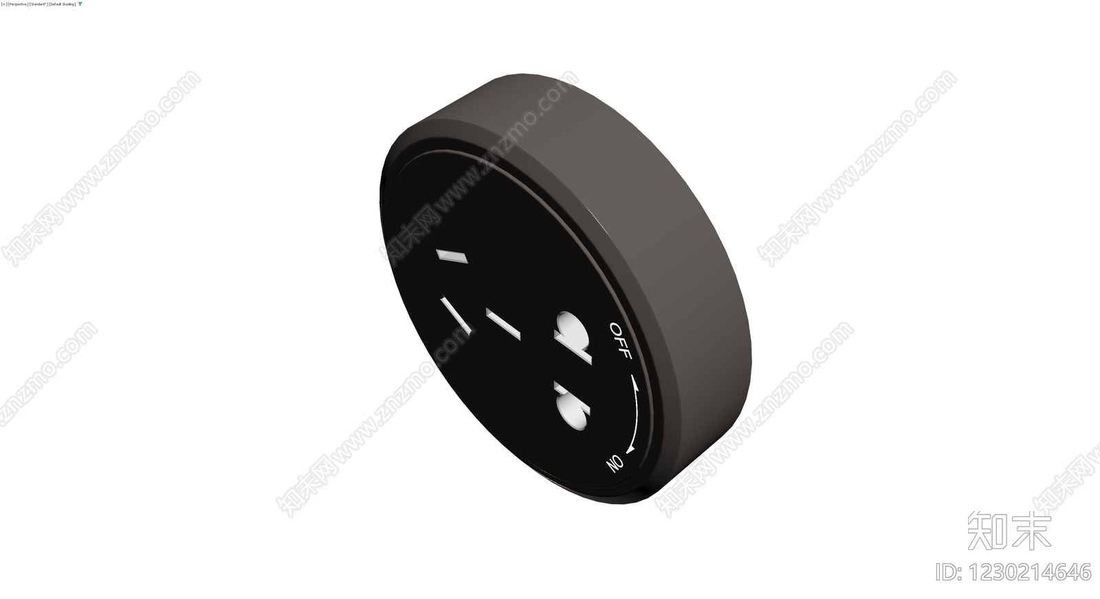 黑色圆形旋钮开关3D模型下载【ID:1230214646】