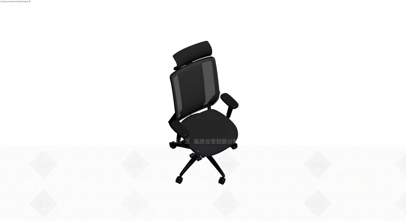 黑色网布办公椅3D模型下载【ID:1229670797】