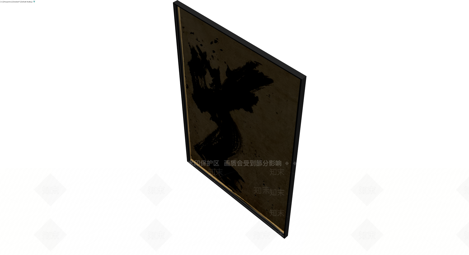 抽象水墨风格装饰挂画3D模型下载【ID:1229929954】