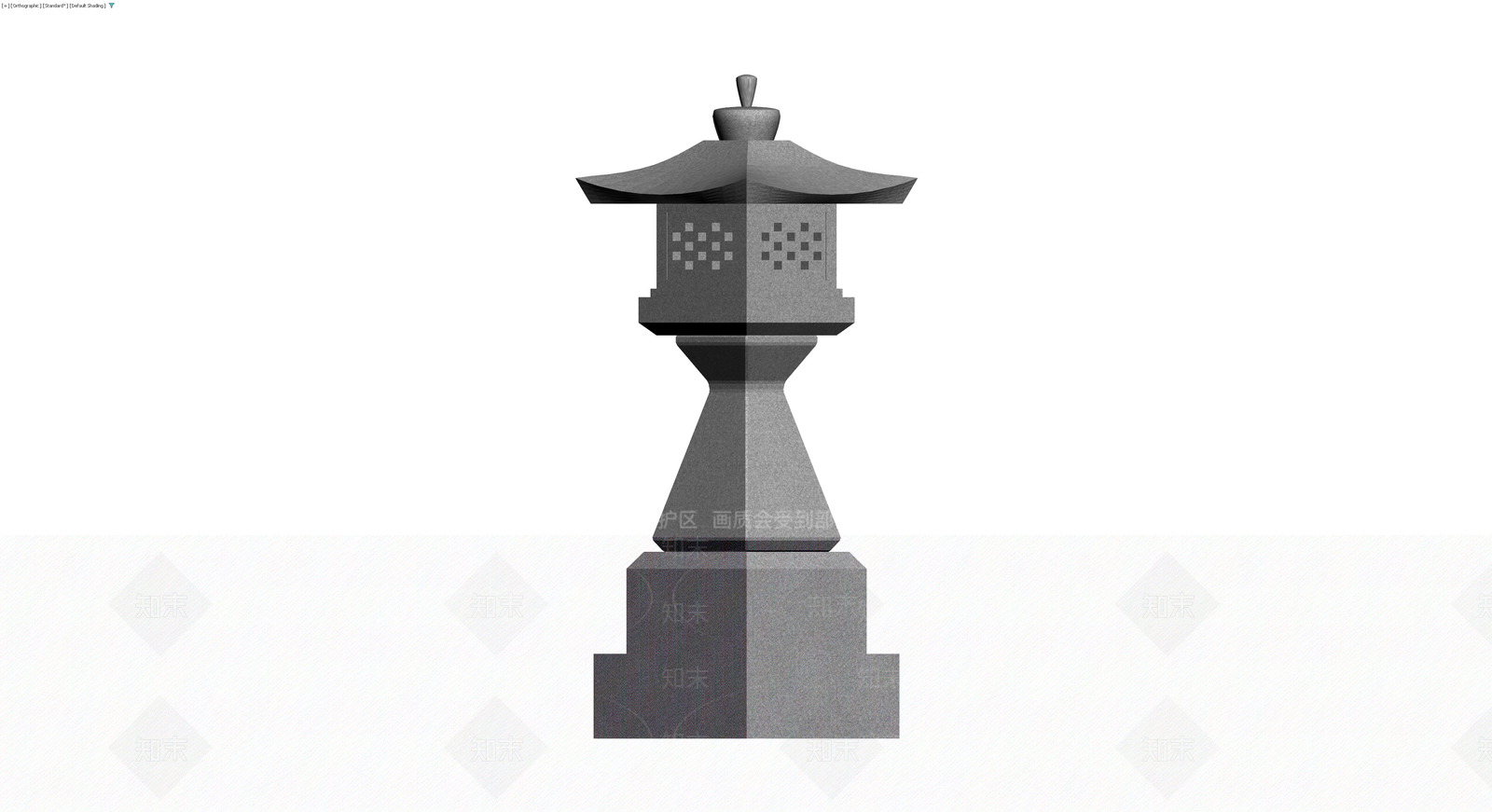 日式石灯笼景观小品3D模型下载【ID:1230599317】