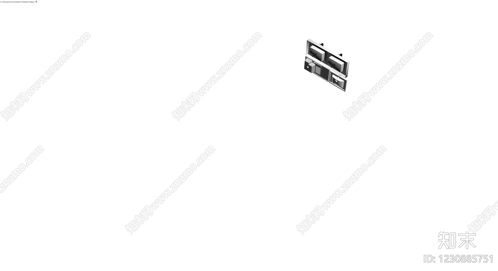 双槽洗手盆组件3D模型下载【ID:1230885751】