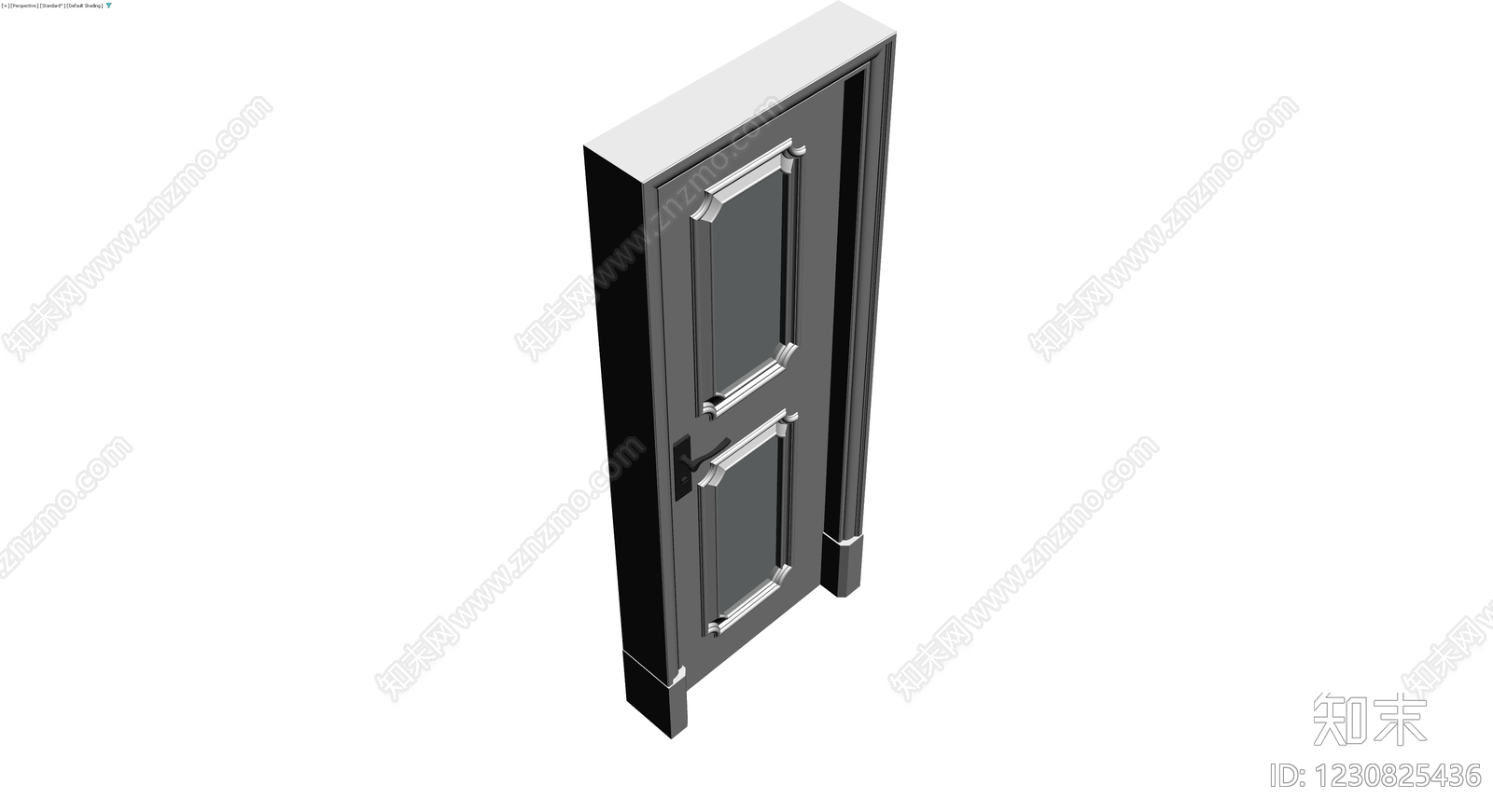 双板浮雕门体组件3D模型下载【ID:1230825436】