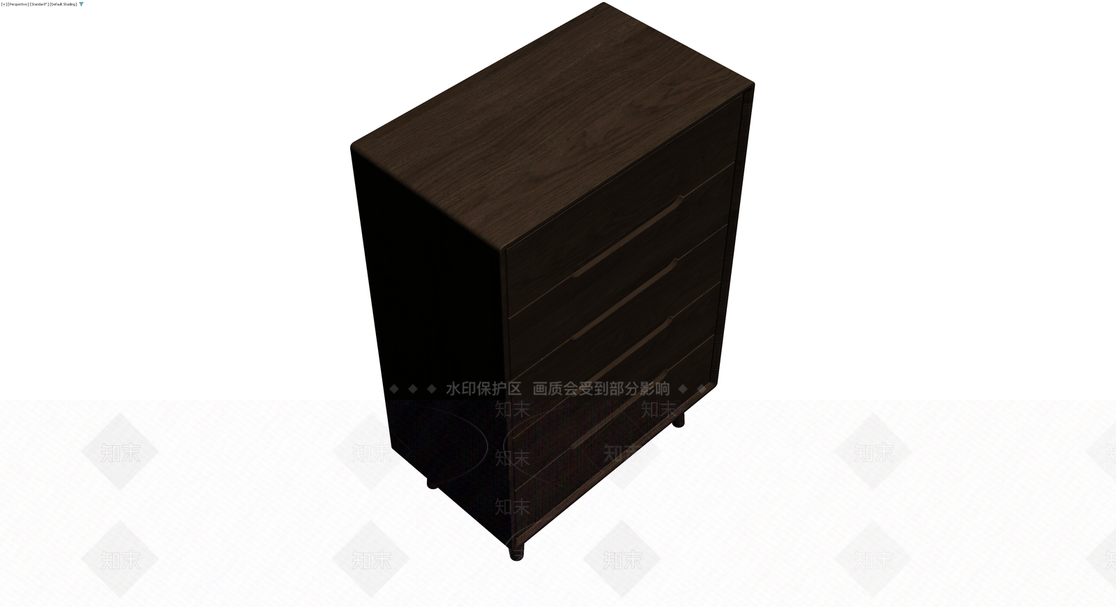 深色木纹五斗柜3D模型下载【ID:1229847512】