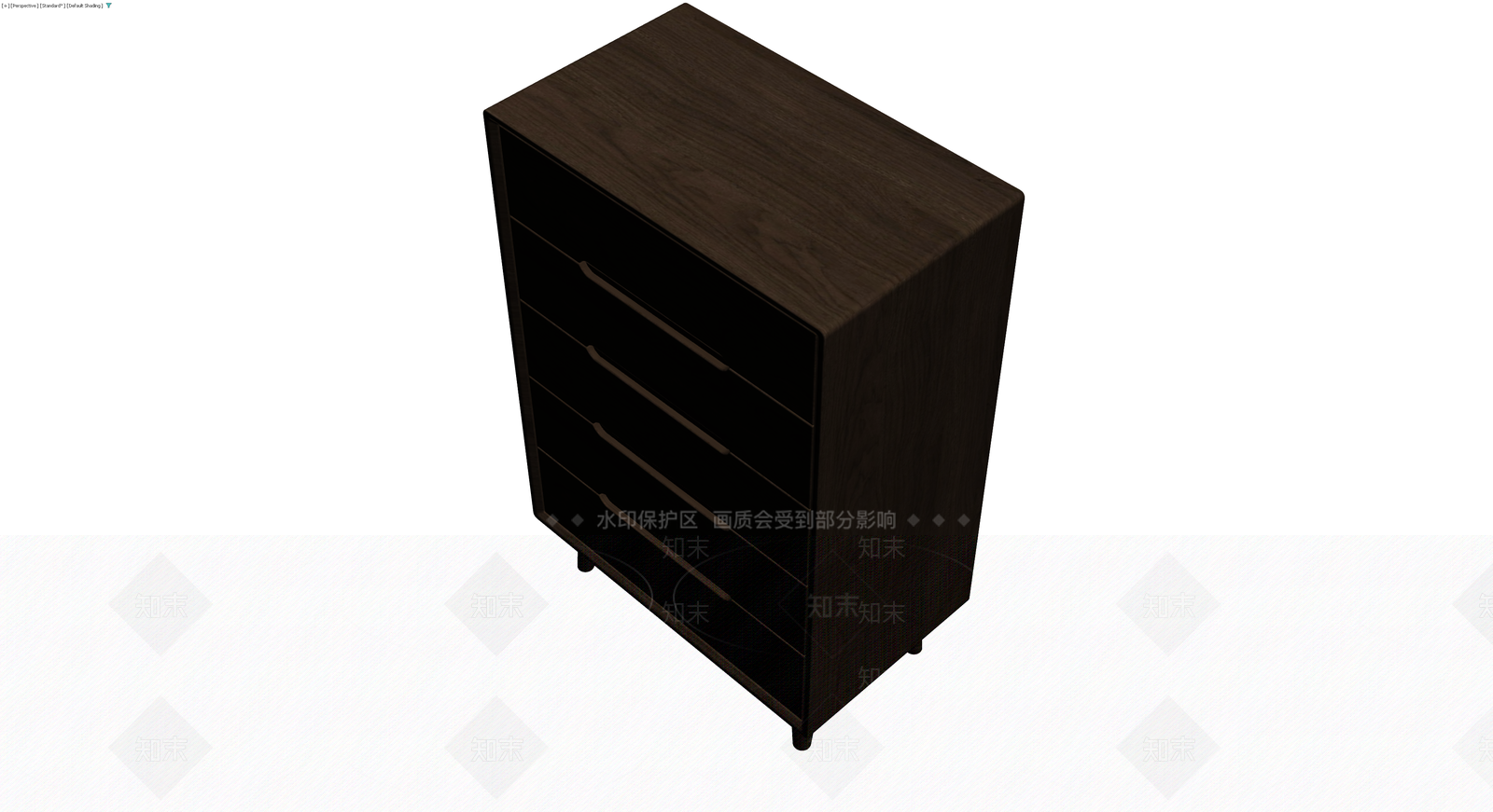 深色木纹五斗柜3D模型下载【ID:1229847512】