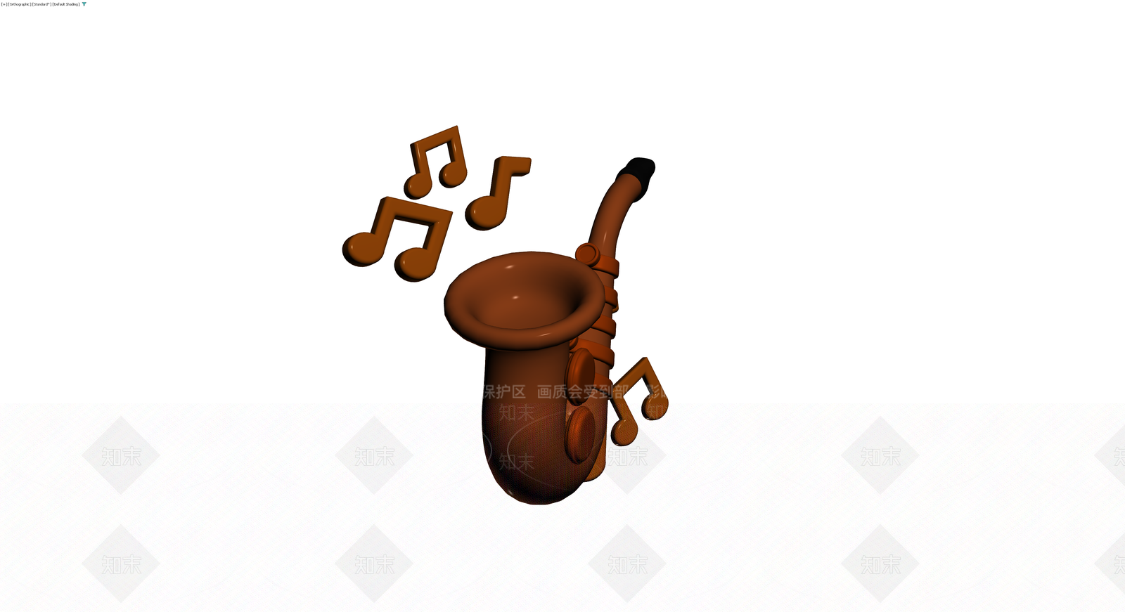 棕色萨克斯乐器模型3D模型下载【ID:1229990684】