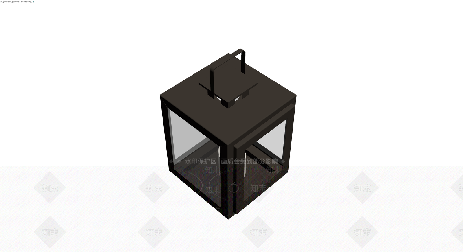 黑色方形手提灯笼3D模型下载【ID:1229944891】