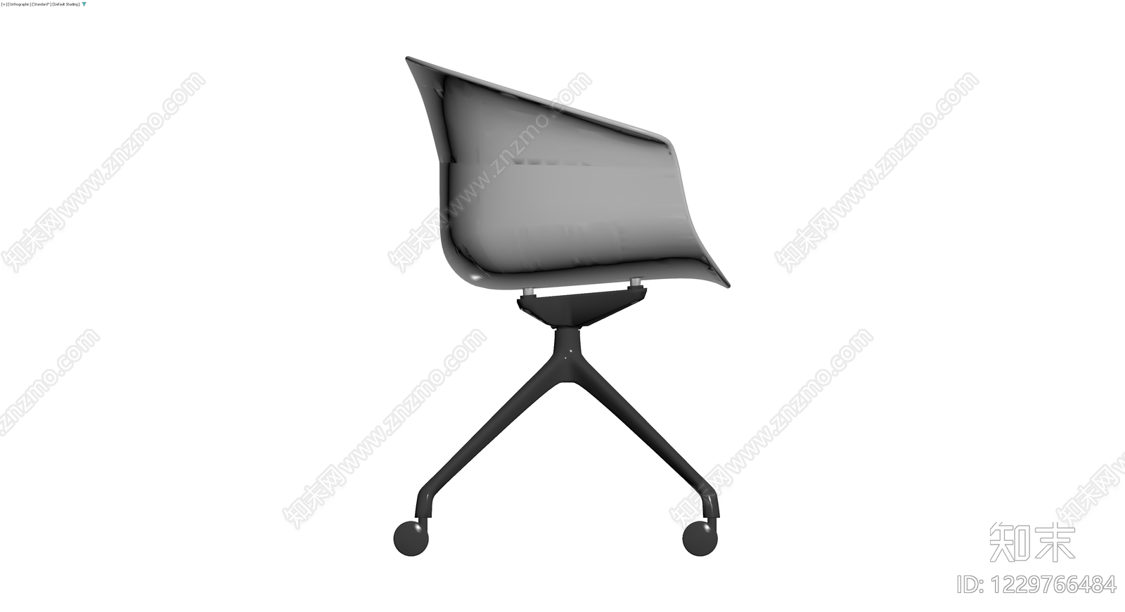 灰色流线型办公椅3D模型下载【ID:1229766484】