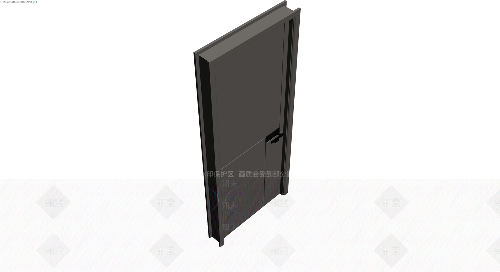 深灰现代平开门3D模型下载【ID:1230401992】