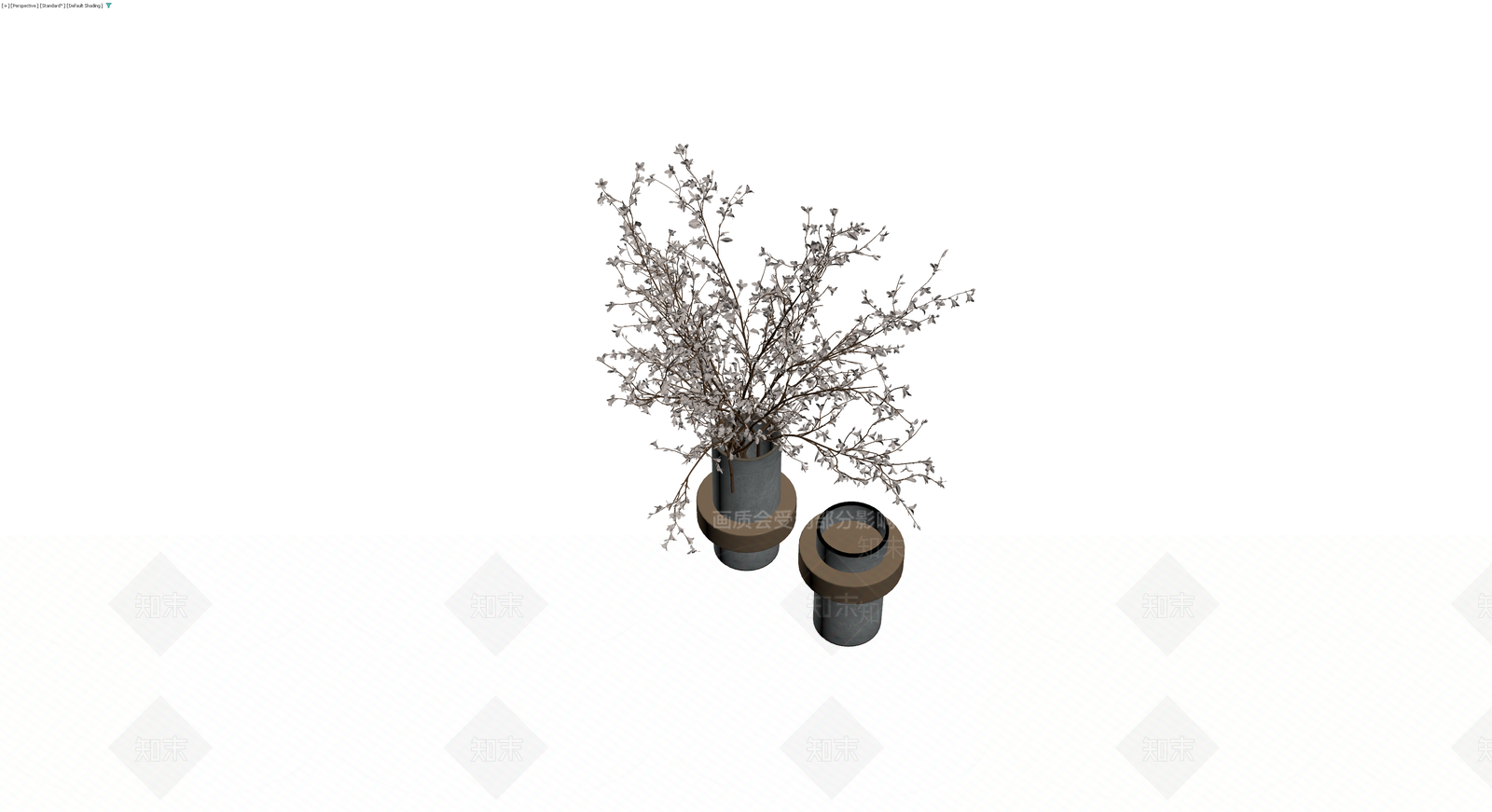 盆栽植物带双花瓶3D模型下载【ID:1230387175】