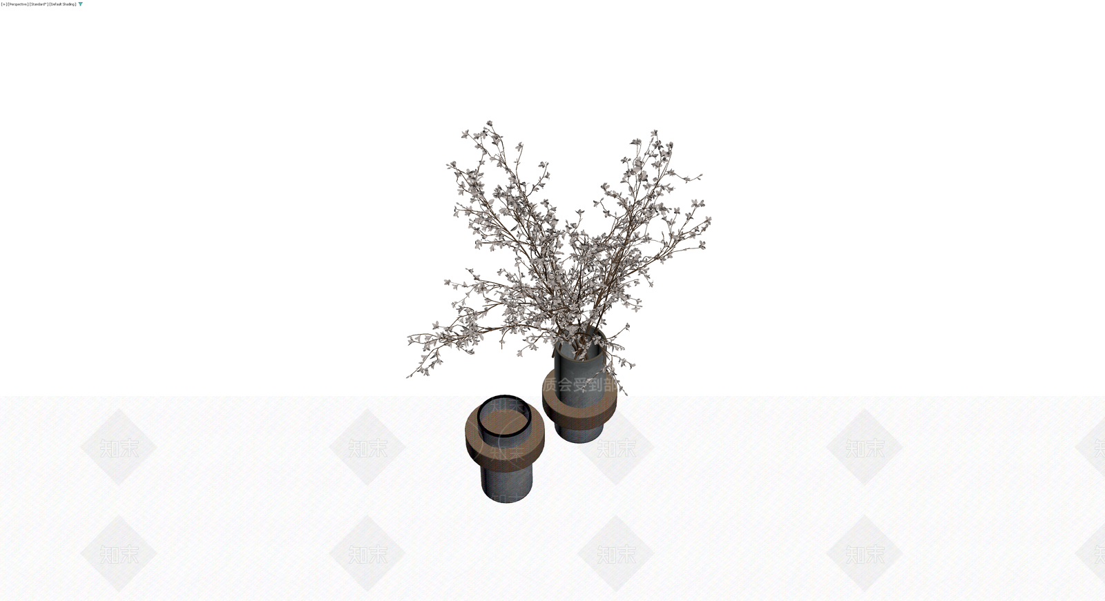 盆栽植物带双花瓶3D模型下载【ID:1230387175】