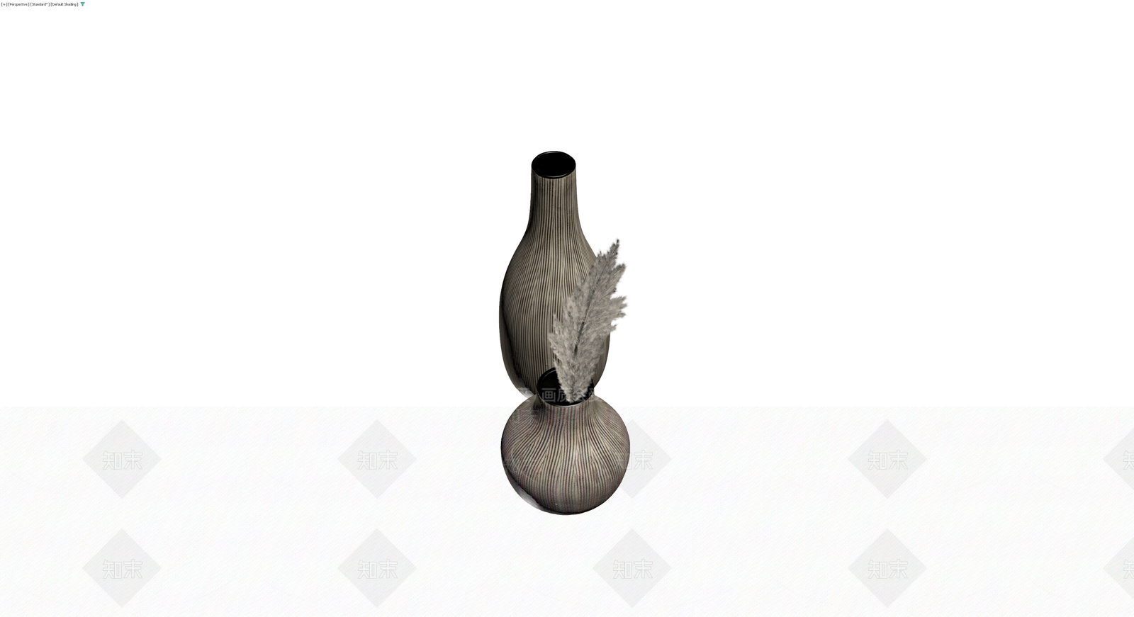 条纹陶瓷花瓶组3D模型下载【ID:1230121076】