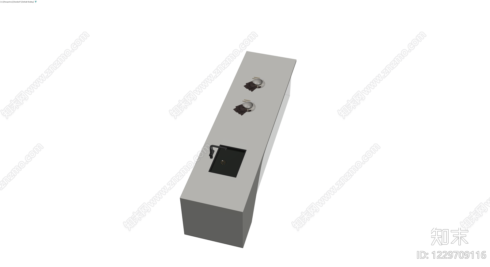 现代风格带水槽吧台3D模型下载【ID:1229709116】