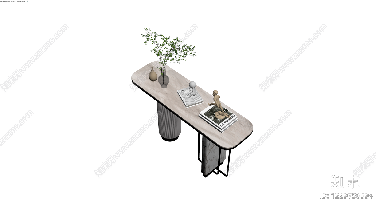 大理石边几组合3D模型下载【ID:1229750594】