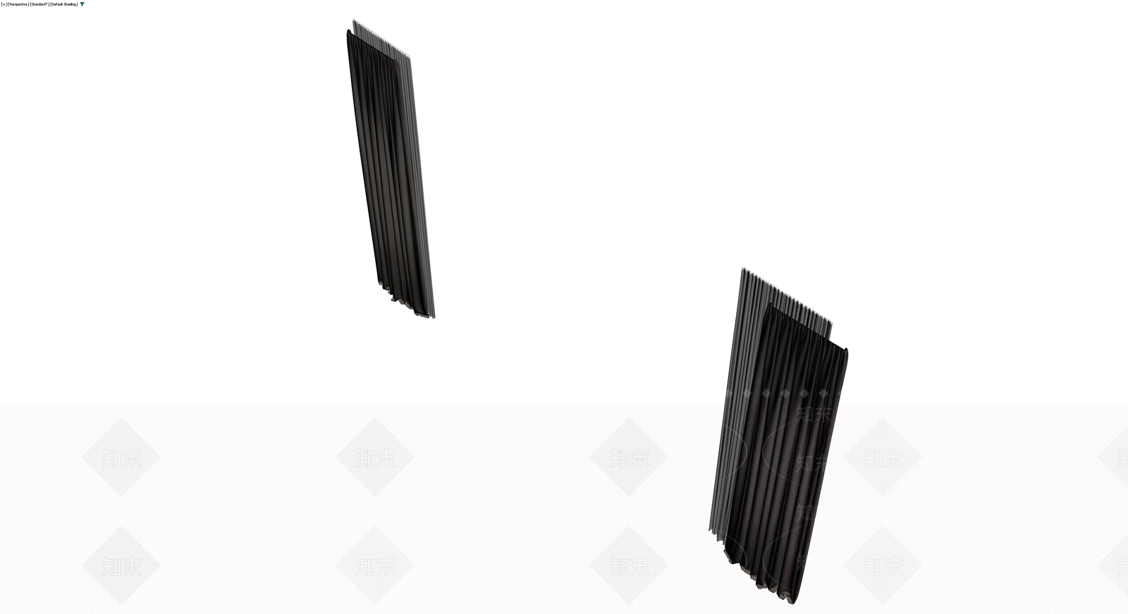 双扇垂褶布艺窗帘3D模型下载【ID:1230597034】
