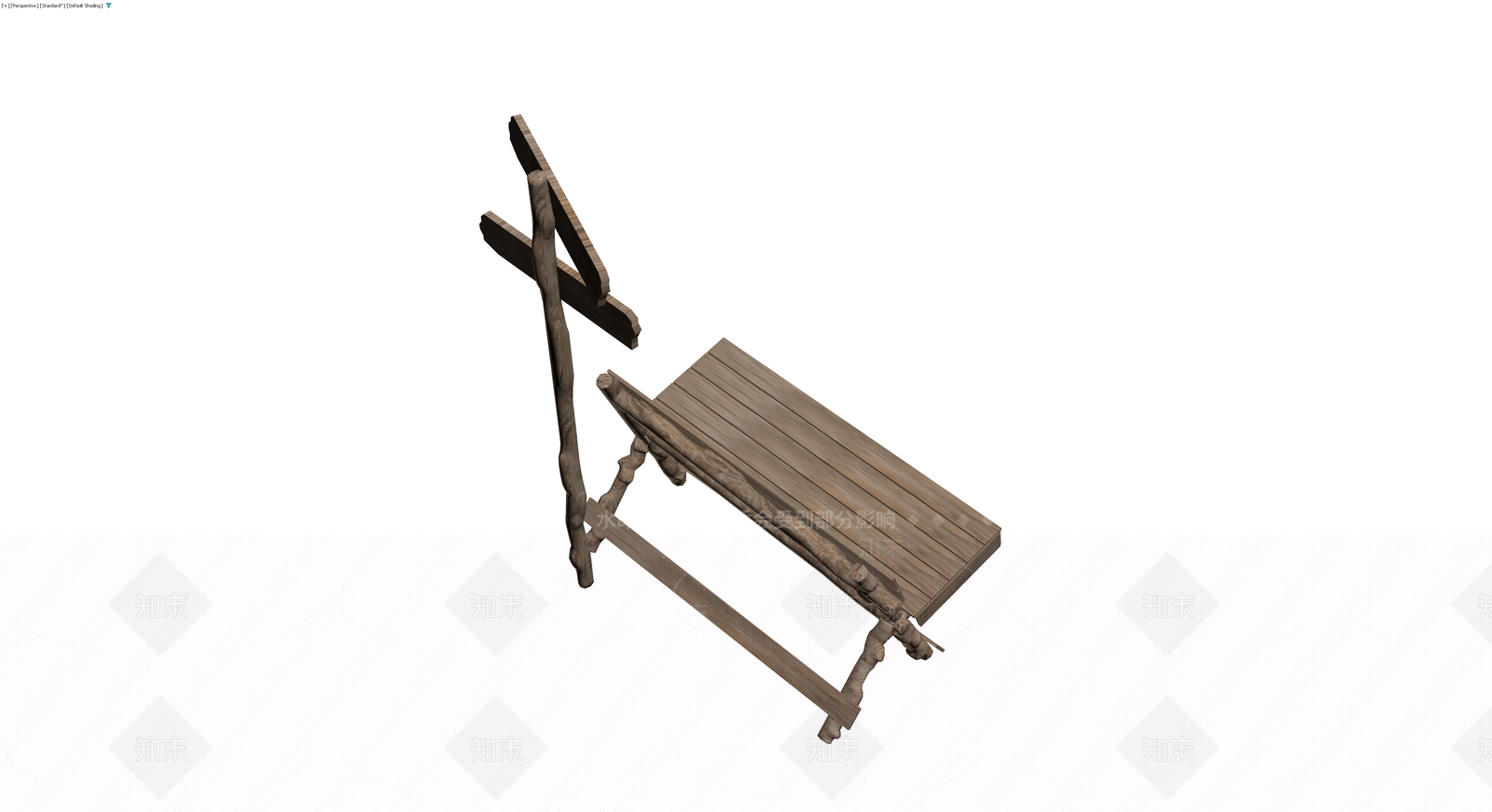 木质长椅指示牌组合3D模型下载【ID:1230148039】
