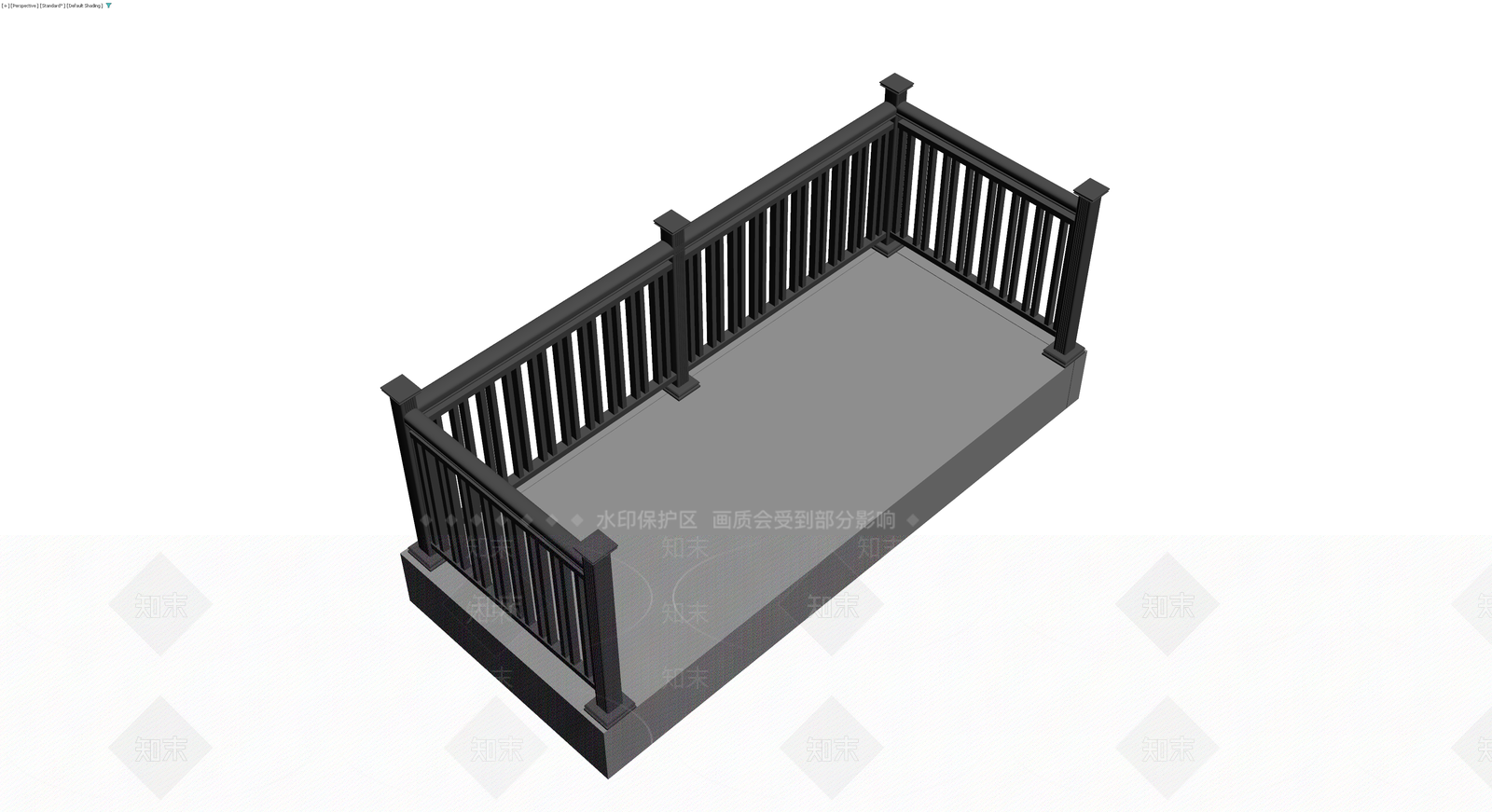 L型阳台栏杆组件3D模型下载【ID:1230001833】
