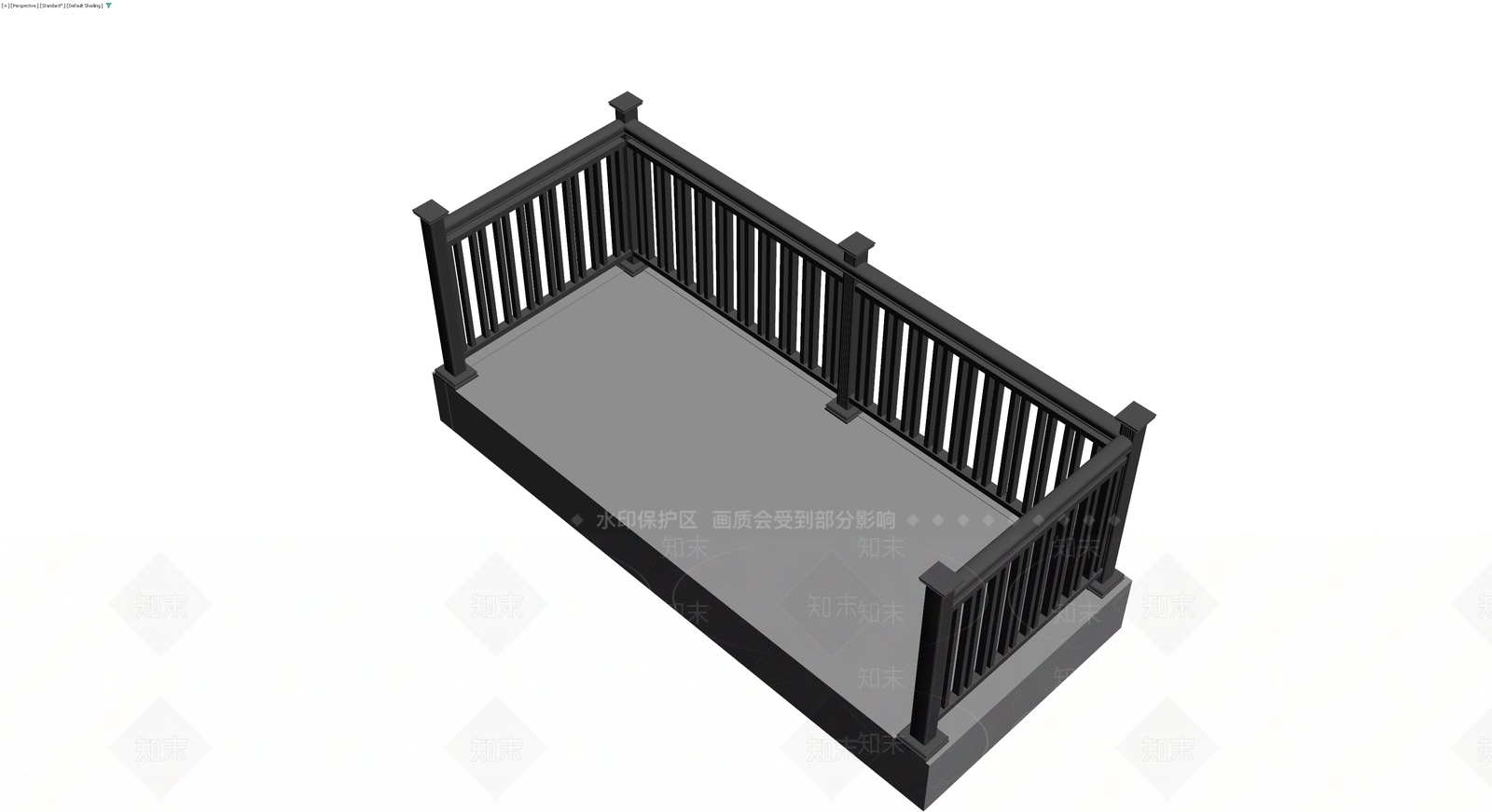 L型阳台栏杆组件3D模型下载【ID:1230001833】