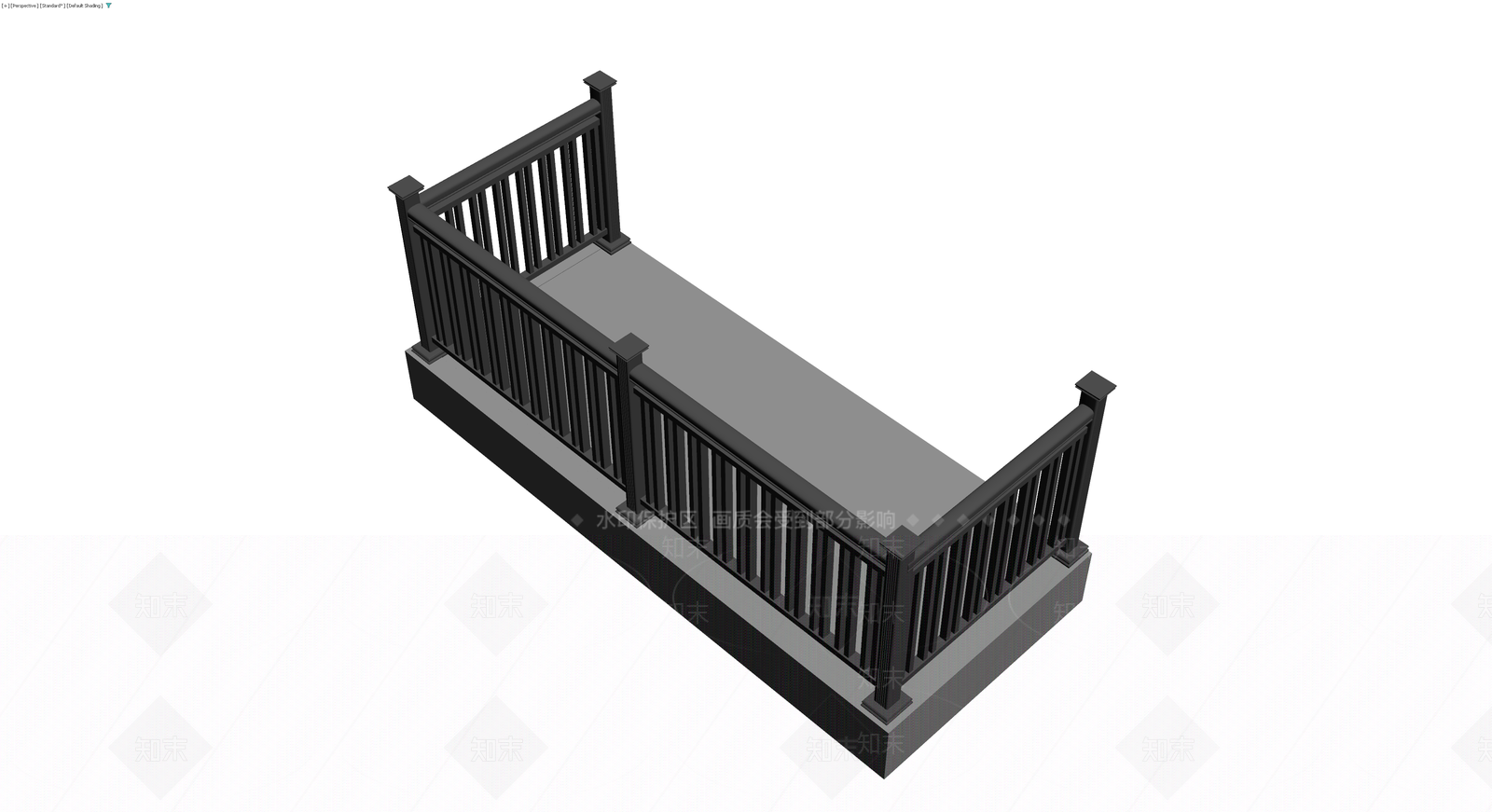 L型阳台栏杆组件3D模型下载【ID:1230001833】
