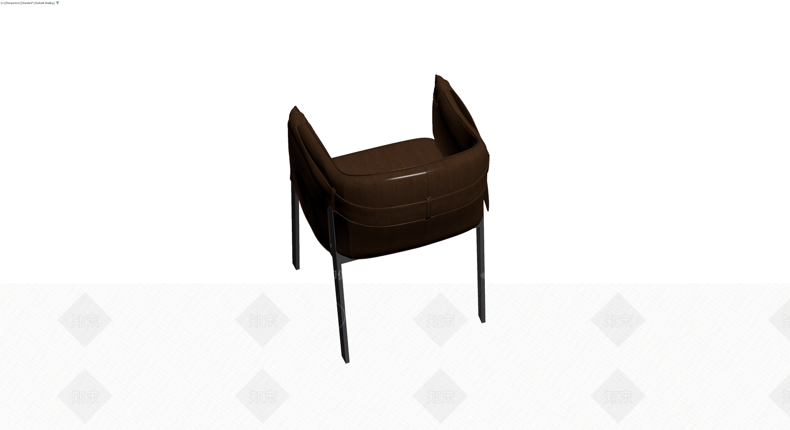 深棕色皮革休闲椅3D模型下载【ID:1230317740】