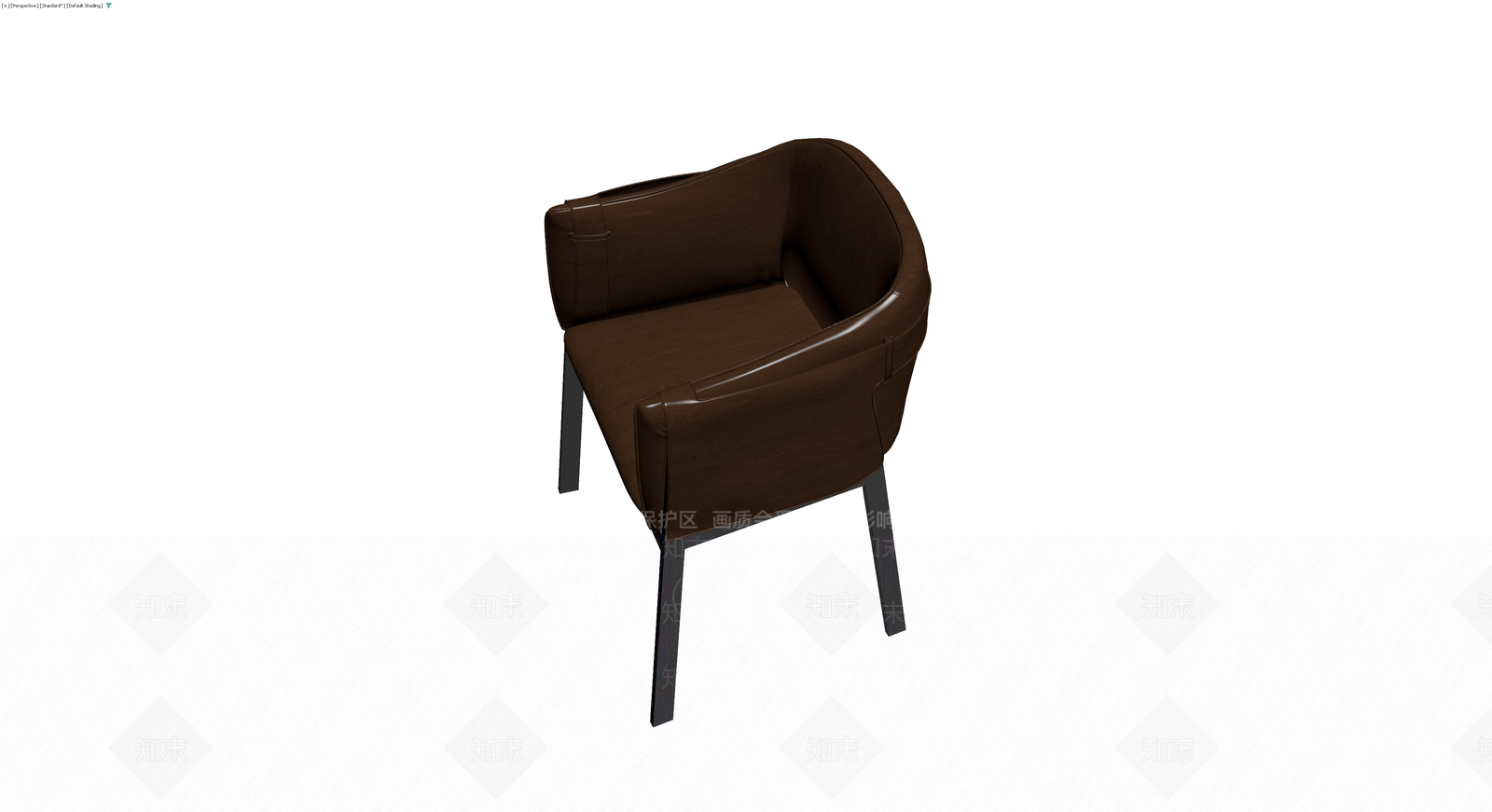 深棕色皮革休闲椅3D模型下载【ID:1230317740】