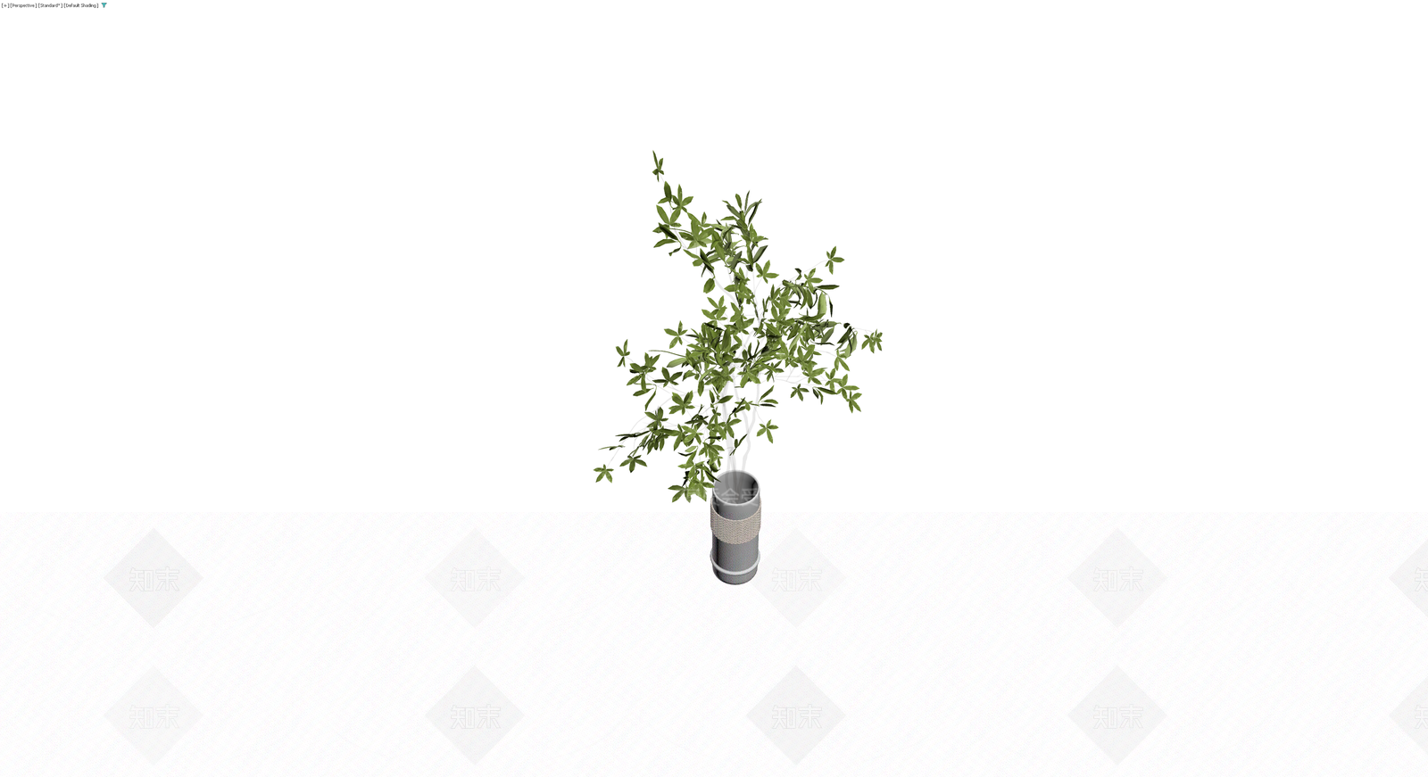 灰色花瓶配绿植3D模型下载【ID:1230400496】