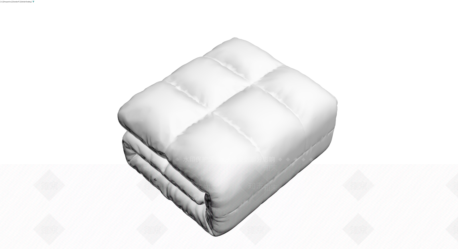 白色折叠软垫/床垫3D模型下载【ID:1230694680】