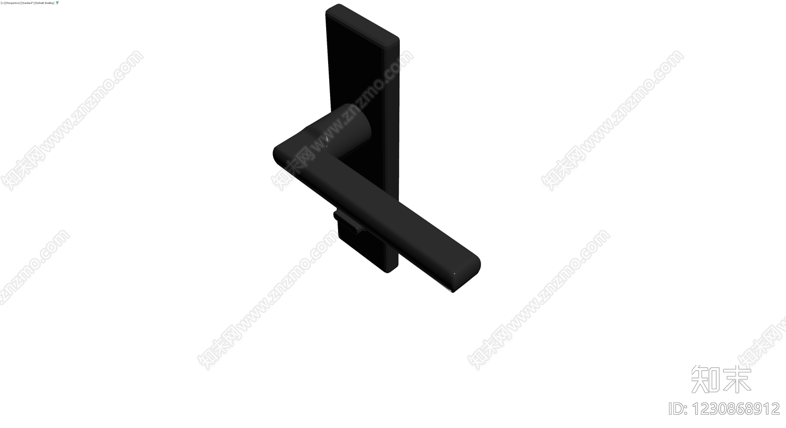 黑色现代门把手组件3D模型下载【ID:1230868912】