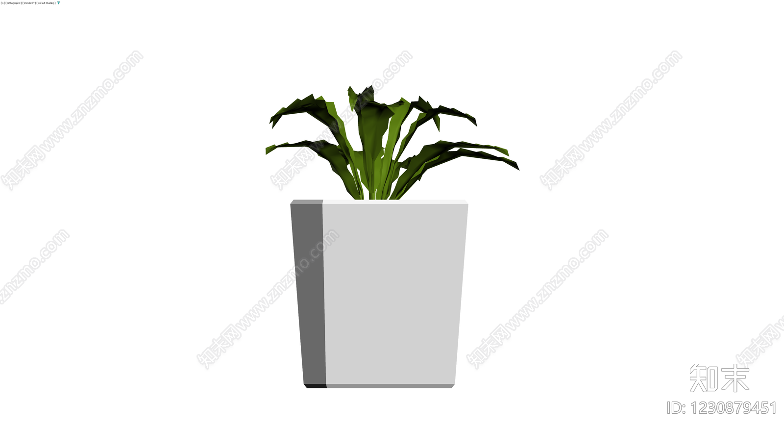灰模风格盆栽植物3D模型下载【ID:1230879451】