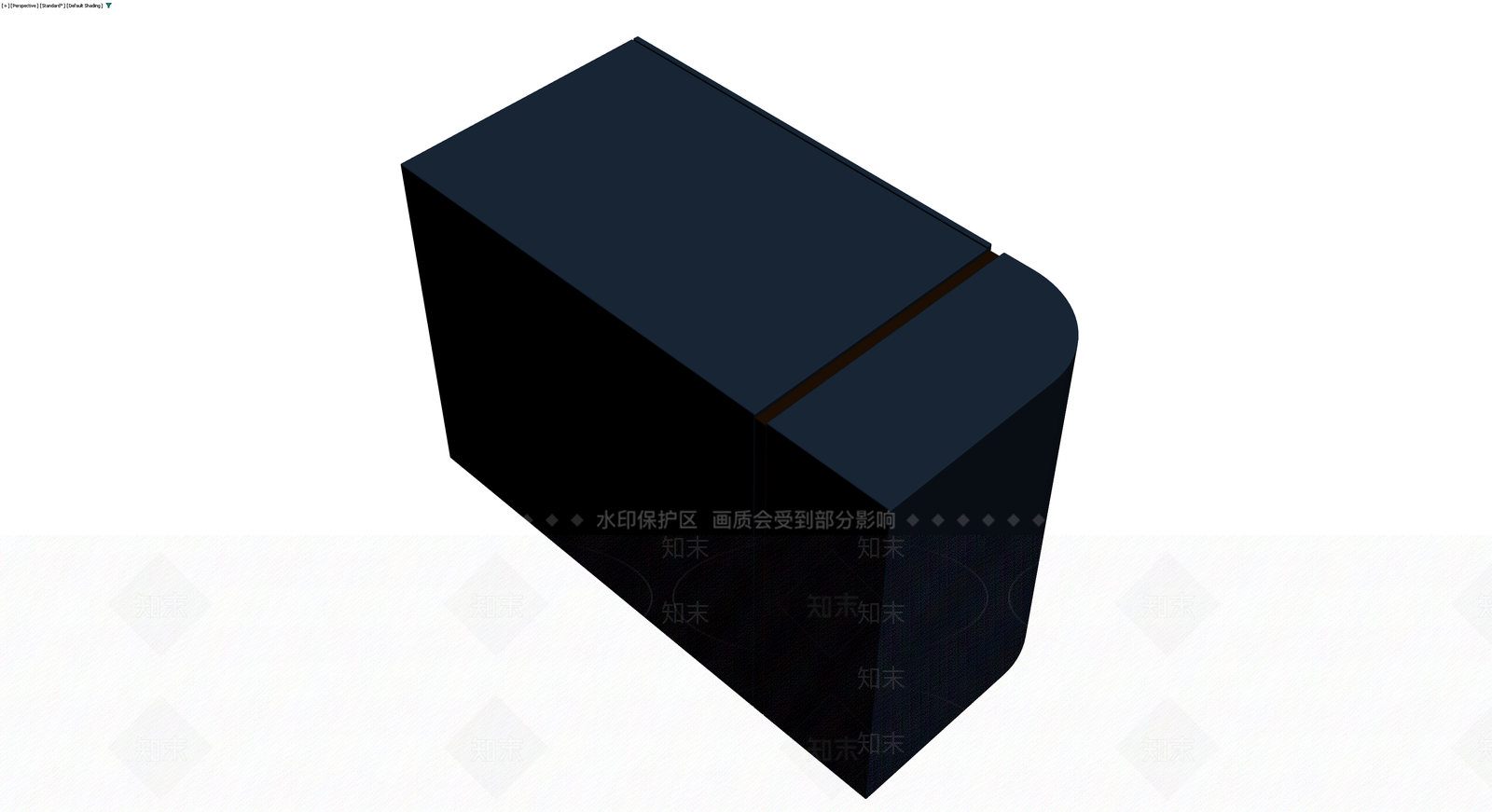 深蓝色圆角双抽屉柜3D模型下载【ID:1230095452】