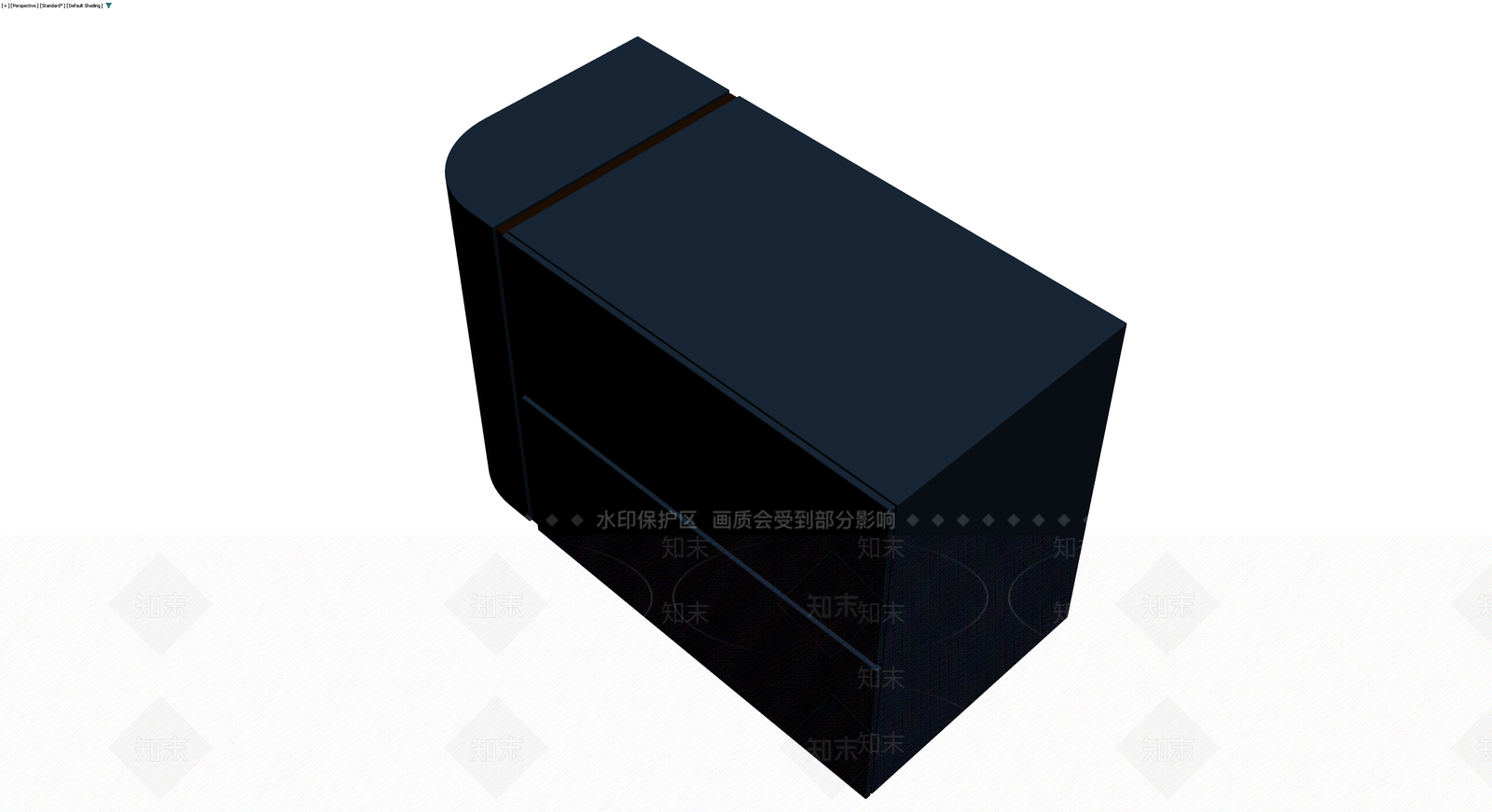 深蓝色圆角双抽屉柜3D模型下载【ID:1230095452】
