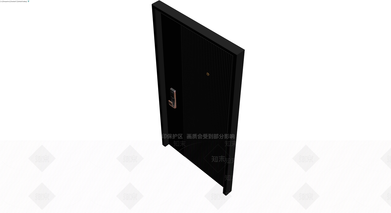 黑色竖纹智能防盗门3D模型下载【ID:1230658036】