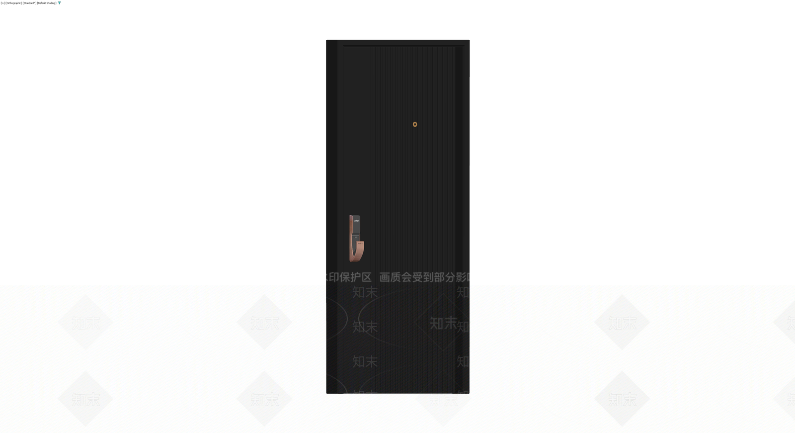 黑色竖纹智能防盗门3D模型下载【ID:1230658036】