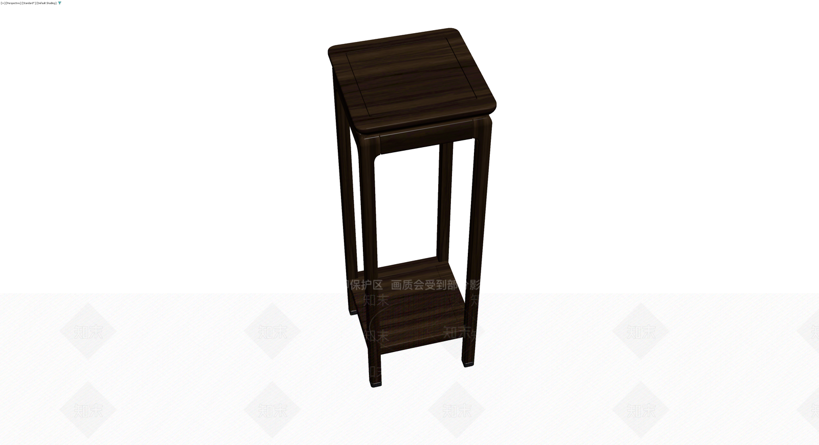 深色木质双层高脚边几3D模型下载【ID:1229679734】