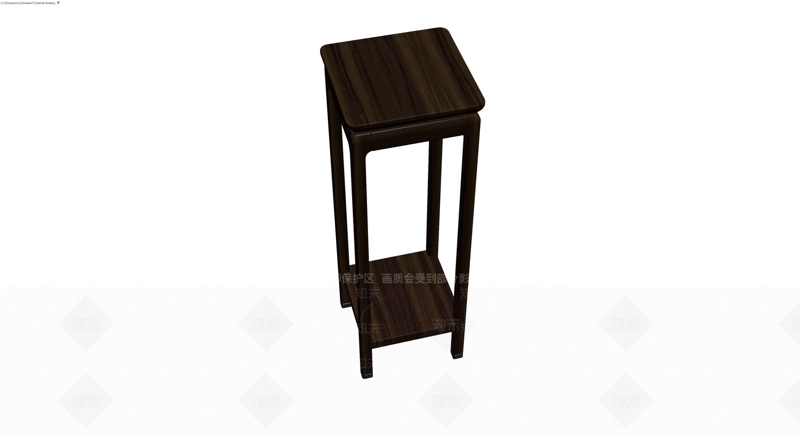 深色木质双层高脚边几3D模型下载【ID:1229679734】