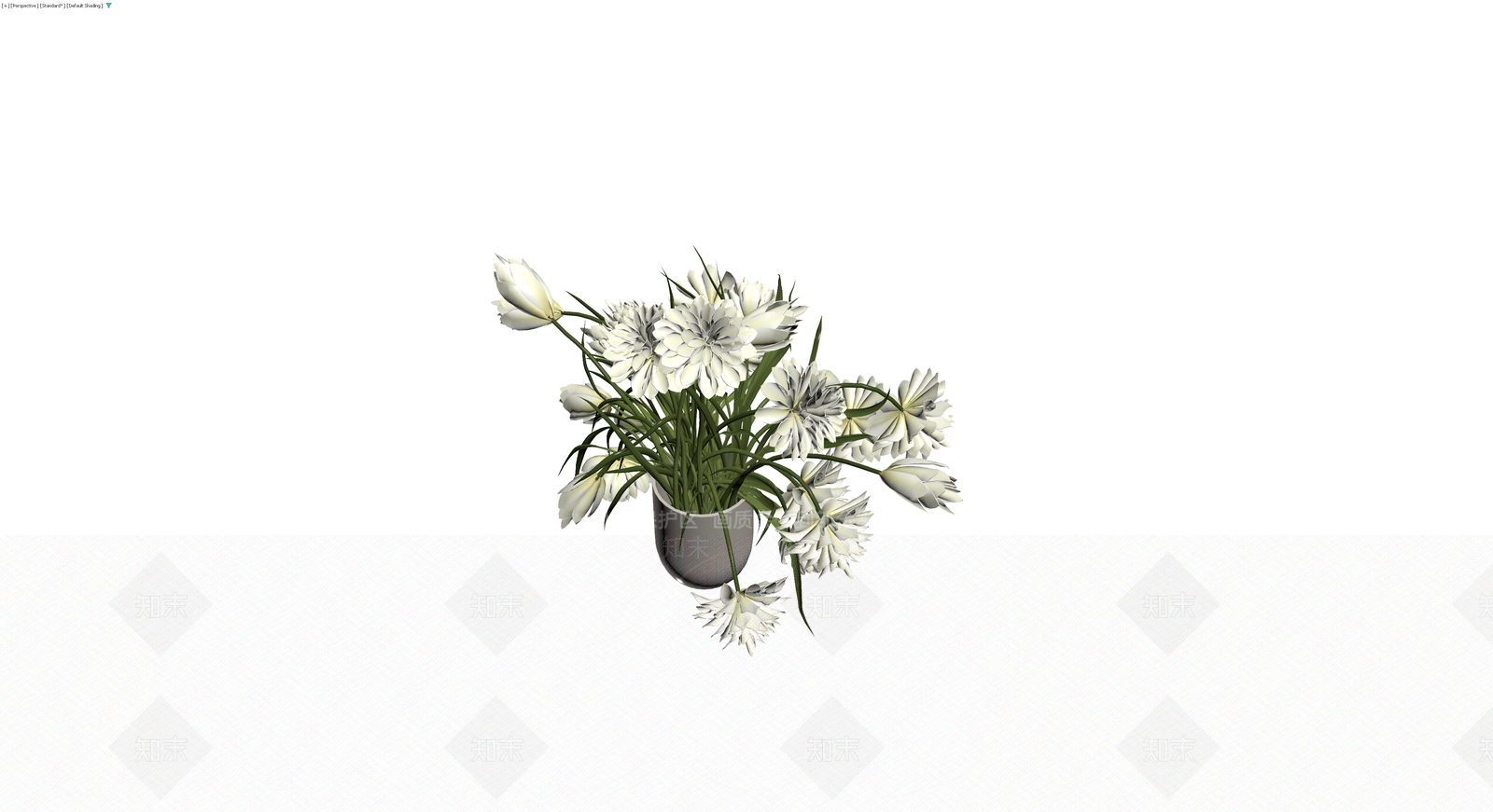 白花花束盆栽组合3D模型下载【ID:1230648130】