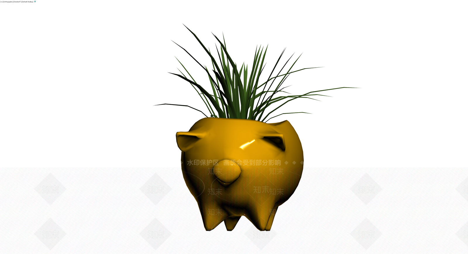 黄色猪形盆栽3D模型下载【ID:1230763420】