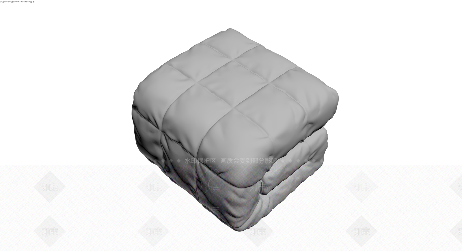 灰色软包方凳3D模型下载【ID:1230694441】