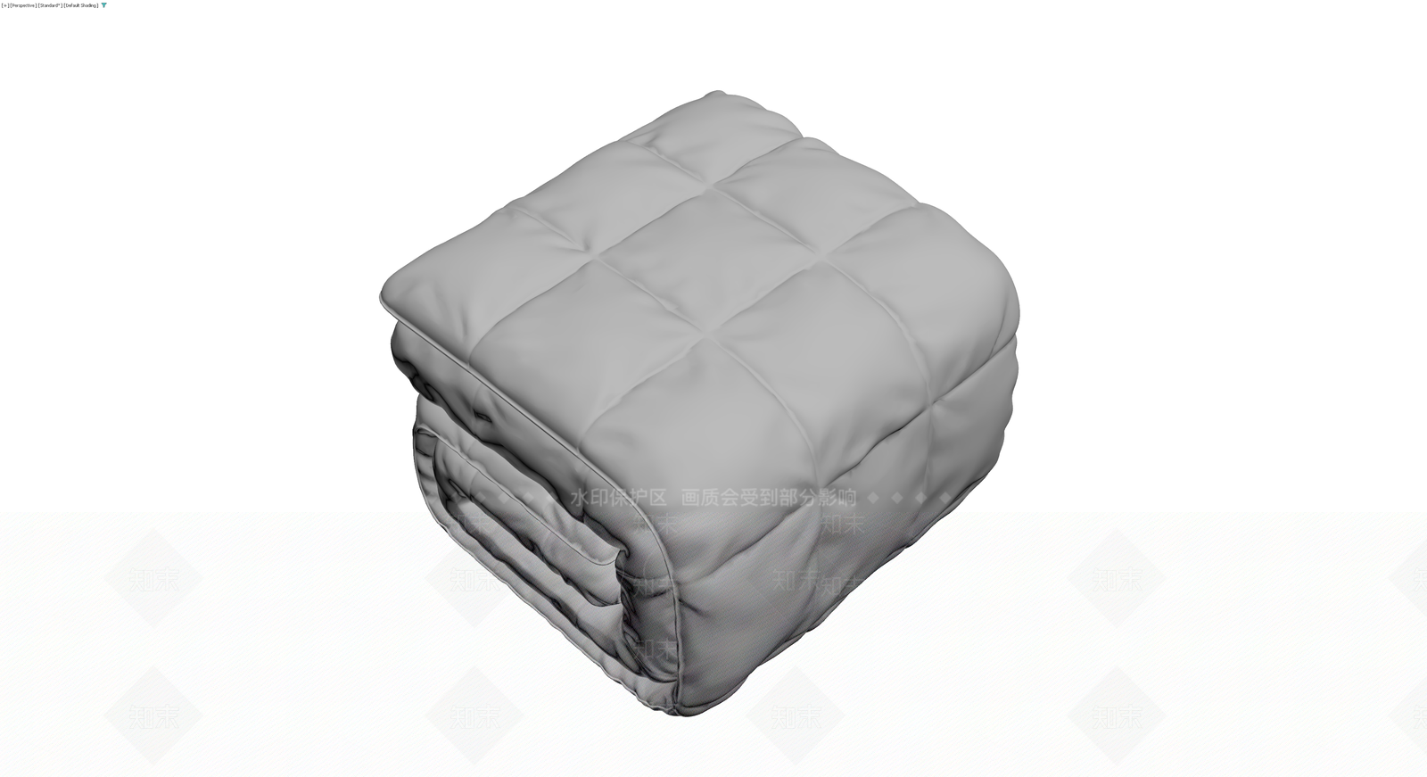 灰色软包方凳3D模型下载【ID:1230694441】